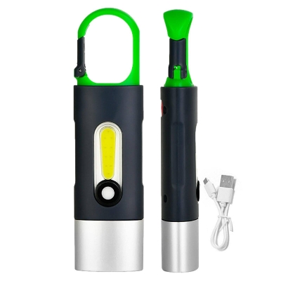 Picture of Multifunctional Portable Mini COB LED Flashlight XSP - 836 Work Light USB Rechargeable Work Light Camping Fishing Lantern Waterproof Zoom Torch KeyChain Lamp - Black