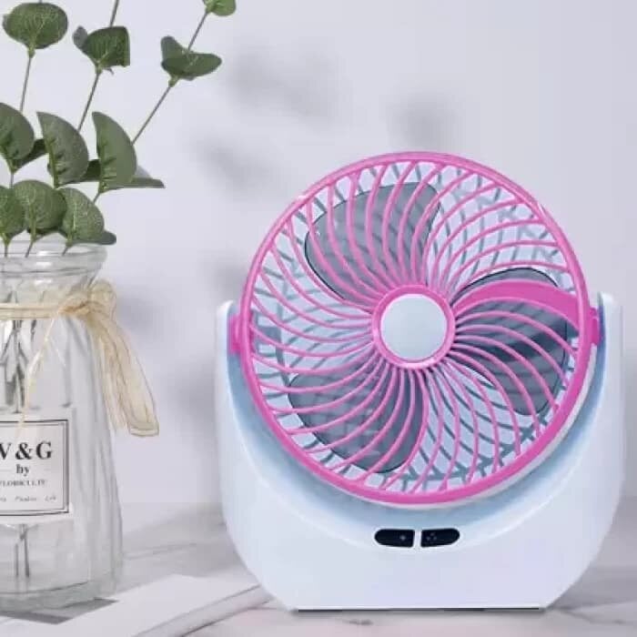 Picture of Super Lithium Rechargeable Mini Table Air Cooling Fan with LED Light JY - 1880 Battery Enjoy Portable Cooling Lithium Rechargeable Mini Table Fan