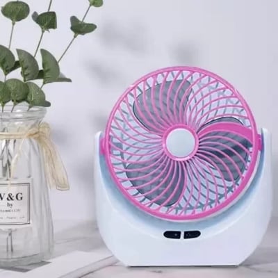 Picture of Super Lithium Rechargeable Mini Table Air Cooling Fan with LED Light JY - 1880 Battery Enjoy Portable Cooling Lithium Rechargeable Mini Table Fan