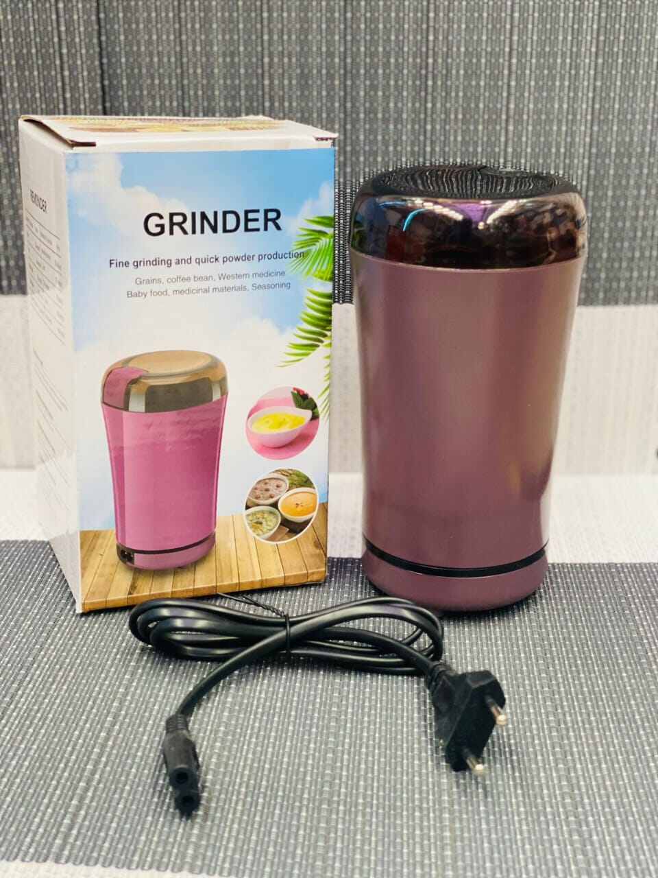 Picture of Multi - Functional Home Electric Coffee Beans and Grains Grinder Machine Powerful Motor, Noiseless, Easy - to - Use, Stainless Steel Chamber Indispensable - Opulence at Its Best Kitchen & Dining - Must Have - Purple