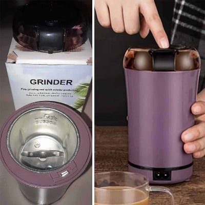 Picture of Multi - Functional Home Electric Coffee Beans and Grains Grinder Machine Powerful Motor, Noiseless, Easy - to - Use, Stainless Steel Chamber Indispensable - Opulence at Its Best Kitchen & Dining - Must Have - Purple