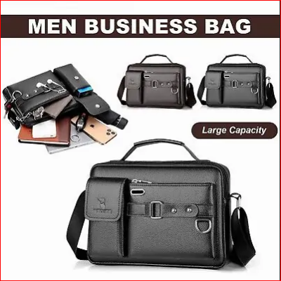 Picture of Men's Pu Leather Shoulder Bag (brown, Black, Chocolate shape) Pu Leather Bag For Men'S Shoulder - Elevate Style High - Quality And Stylish Brown Leather Bag - Designed To Be Carried