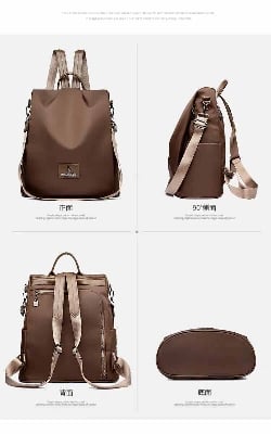 Picture of New Modern Fashion Texture Oxford Cloth Women’s Backpack(Coffee) Mini Bag For College University School Office Multipurpose Size Can Easily Accommodate Books Lunch Box Bag Anti - theft Casual Shoulder Bags for Teenagers Girls - Coffee