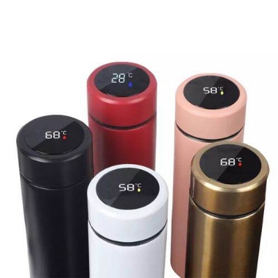 Picture of Stainless Steel Smart Water Bottle LED Digital Smart Vacuum Cup 500ml Thermos Stainless steel tumbler insulated Display Temperature Vacuum Flasks travel bottle - Multicolor