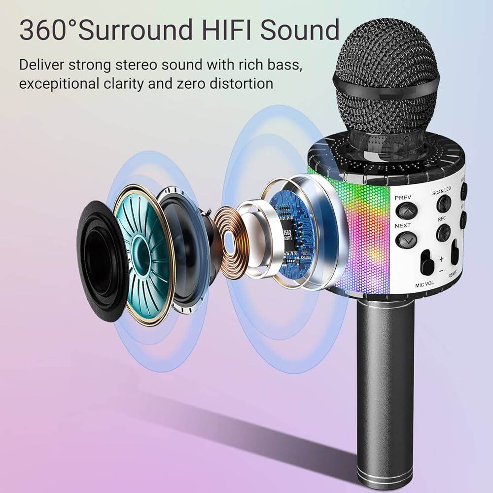 Picture of Wireless Bluetooth Karaoke WS - 858 Microphone MIC Speaker - Multicolor