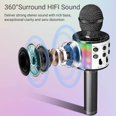 Picture of Wireless Bluetooth Karaoke WS - 858 Microphone MIC Speaker - Multicolor