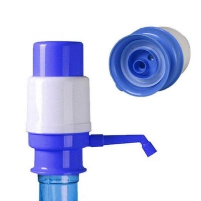 Picture of Bottle Water Pump Dispenser white & blue Easily Dispense Water From Bottles With This Manual Water Pump Dispenser Manual Water Pump For Cans Large Providing Convenience For Your Home Or Office - Multicolor