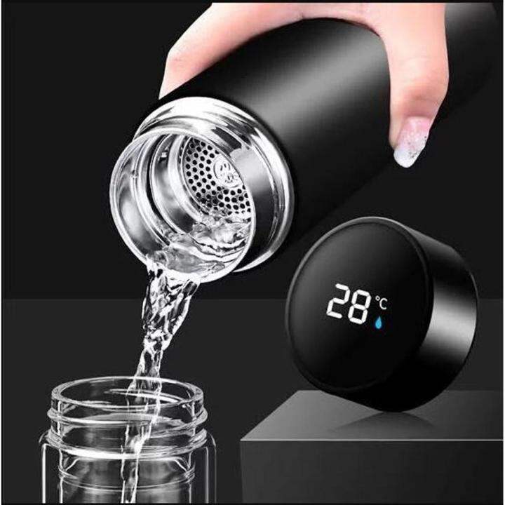 Picture of Stainless Steel Smart Water Bottle LED Digital Smart Vacuum Cup 500ml Thermos Stainless steel tumbler insulated Display Temperature Vacuum Flasks travel bottle - Multicolor