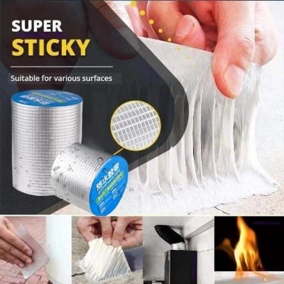 Picture of High - Density Reusable Adhesive Tape Waterproof Butyl Sealing Tape (2.5M) 5M/ 3M 2CM/ 3CM Nano Tape Double Sided Tape Transparent NoTrace Cleanable Home - White