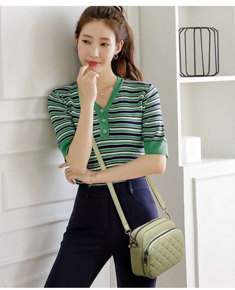 Picture of 3 Zipper Crossbody CAR - 7 for Women Stylish/ Fashionable Women/ Girls Luxury Purses And Messenger Handbags| Elegant Bag (Cream)