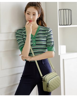 Picture of 3 Zipper Crossbody CAR - 7 for Women Stylish/ Fashionable Women/ Girls Luxury Purses And Messenger Handbags| Elegant Bag (Cream)