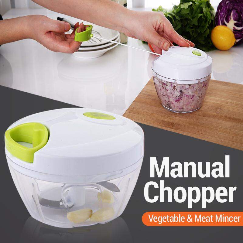 Picture of 5 Blade Stainless Steel Large Capacity Multi Function Vegetable Cutter Big Handy Chopper Large Capacity Multi Function Manual Meat Fruit Egg Shredder Slicer Food Grinder 900ml Spiral Slicer - Multicolor
