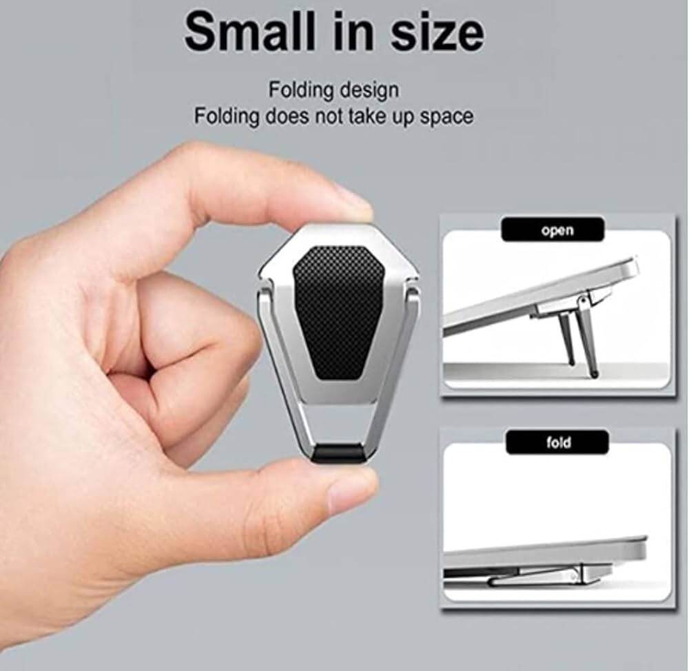 Picture of Universal Metal Foldable Laptop Stand Non - slip Bracket Support for Macbook Pro Air Lenovo Notebook Laptops Mount Holder Feets Portable Heat Dissipation Bracket Game Book Support for Apple Macbook Pro Air Notebook Heat Reduction Holder Laptop Accessories - Silver