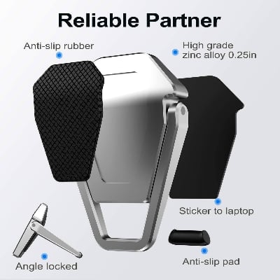 Picture of Universal Metal Foldable Laptop Stand Non - slip Bracket Support for Macbook Pro Air Lenovo Notebook Laptops Mount Holder Feets Portable Heat Dissipation Bracket Game Book Support for Apple Macbook Pro Air Notebook Heat Reduction Holder Laptop Accessories - Silver