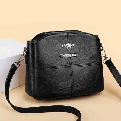 Picture of 3 Layers Luxury Messenger Crossbody Bags black Stylish/ Fashionable Women/ Girls Hand Bags Luxury Purses And Messenger Handbags - Black