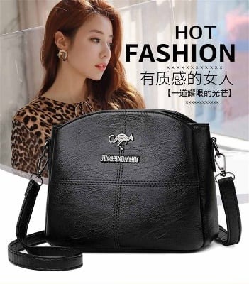 Picture of 3 Layers Luxury Messenger Crossbody Bags black Stylish/ Fashionable Women/ Girls Hand Bags Luxury Purses And Messenger Handbags - Black