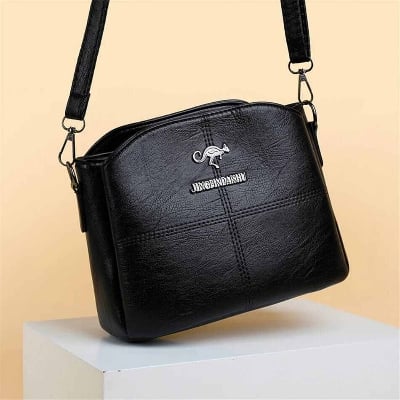 Picture of 3 Layers Luxury Messenger Crossbody Bags black Stylish/ Fashionable Women/ Girls Hand Bags Luxury Purses And Messenger Handbags - Black