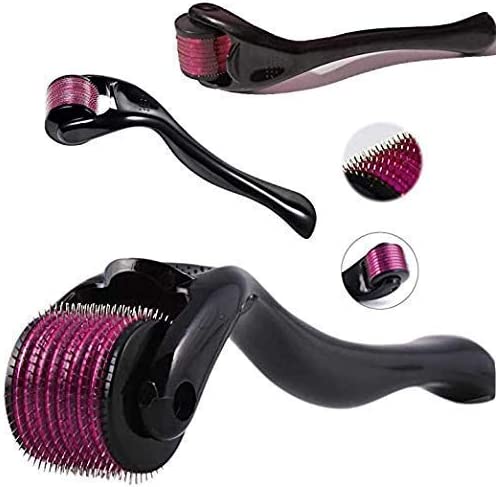 Picture of Derma Roller 540 Titanium Micro Needle Roller For Facial Skin Therapy And Hair, Beard Growth Skin Care Products - Black