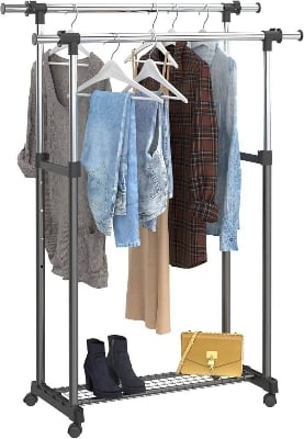 Picture of Folding Double Pole Clothing Rack for Home Shoe Rack Portable Alna - cloth hanger - Multicolor