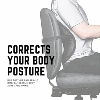Picture of New Sit Right Back Support To Relief BackPain For Chair Furniture Protector - Black 