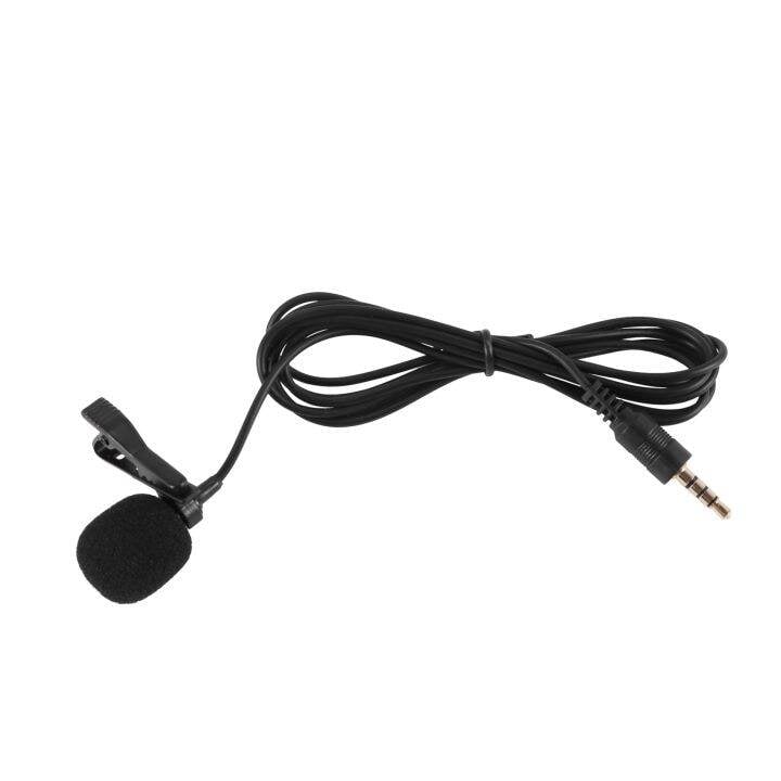 Picture of 3.5mm Jack Microphone Tie Clip - on Lapel Mikrofon Microfono Mic for Mobile Phone - Microphone for Smartphone and Audio Devices, Clear Sound, Universal Compatibility, Black