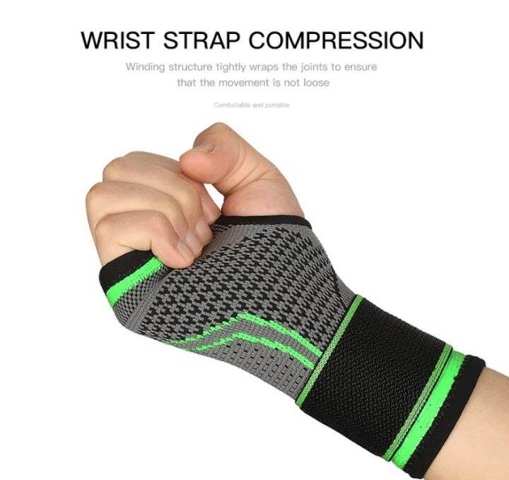 Picture of Compression Fabric High Elastic Bandage Fitness Yoga Wrist Support Crossfit Gym Powerlifting 1 Pis - Green