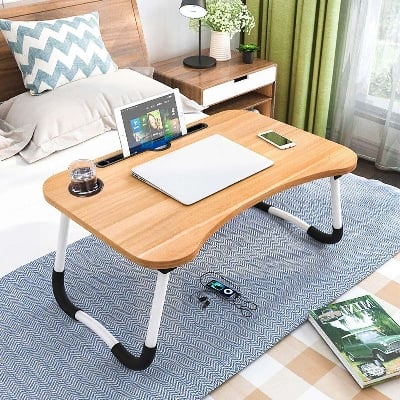 Picture of Versatile - Computer Laptop Desk Small Foldable Multi - Function Bed Desk Simple Dormitory Lazy Table Bed with Laptop Table - Tremendously Adaptable - Multicolor