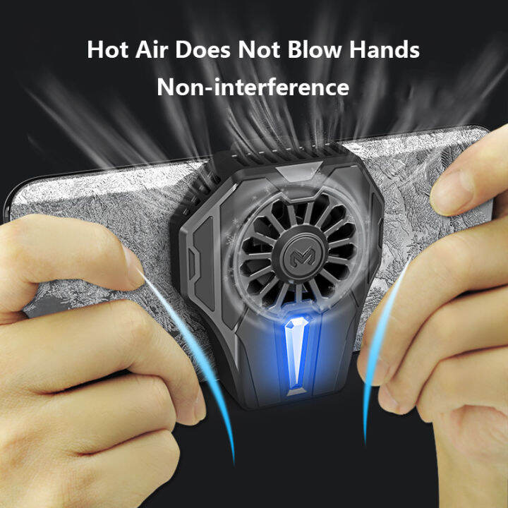 Picture of Rechargeable Universal Mini Mobile Phone Cooling Fan Radiator Turbo Hurricane Game Cooler Cell Phone Cool Heat Sink USB powered/ Rechargeable Chicken King Refrigeration Artifact Game Cooling Back Clip Live Streaming - Black
