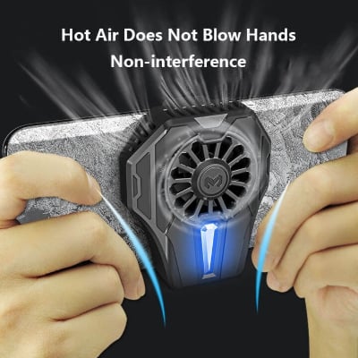 Picture of Rechargeable Universal Mini Mobile Phone Cooling Fan Radiator Turbo Hurricane Game Cooler Cell Phone Cool Heat Sink USB powered/ Rechargeable Chicken King Refrigeration Artifact Game Cooling Back Clip Live Streaming - Black