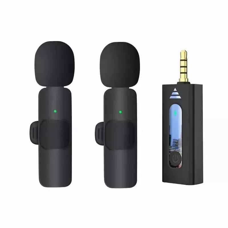 Picture of K35 Dual Wireless Dynamic Microphone with Noise Cancelling 3.5mm Supported for Camera, Sound card, Smartphone