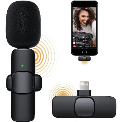 Picture of K8 Wireless Professional Lapel Lavalier Microphone Remove Noise For Type C Microphone - Microphone - Black