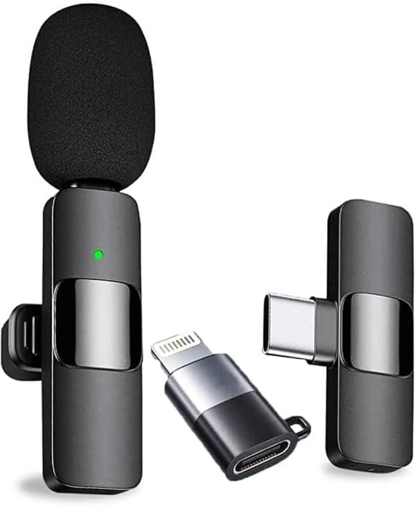 Picture of K8 Wireless Professional Lapel Lavalier Microphone Remove Noise For Type C Microphone - Microphone - Black