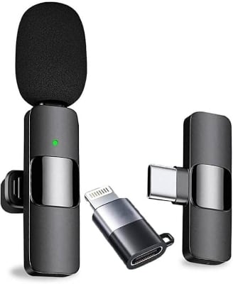 Picture of K8 Wireless Professional Lapel Lavalier Microphone Remove Noise For Type C Microphone - Microphone - Black