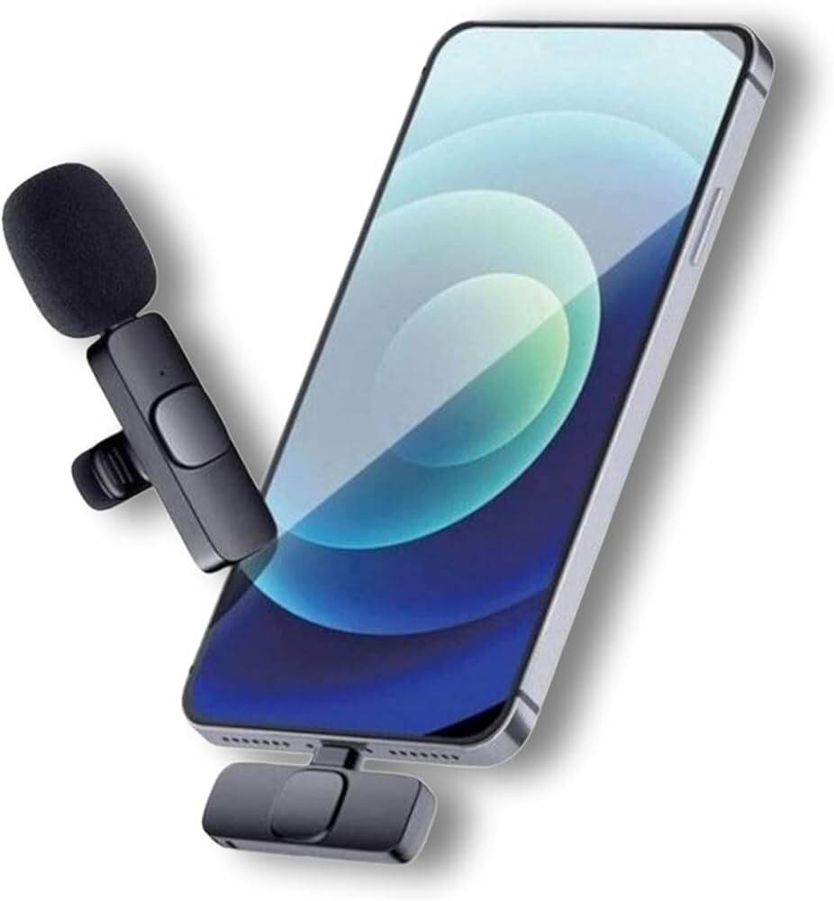 Picture of K8 Wireless Professional Lapel Lavalier Microphone Remove Noise For Type C Microphone - Microphone - Black