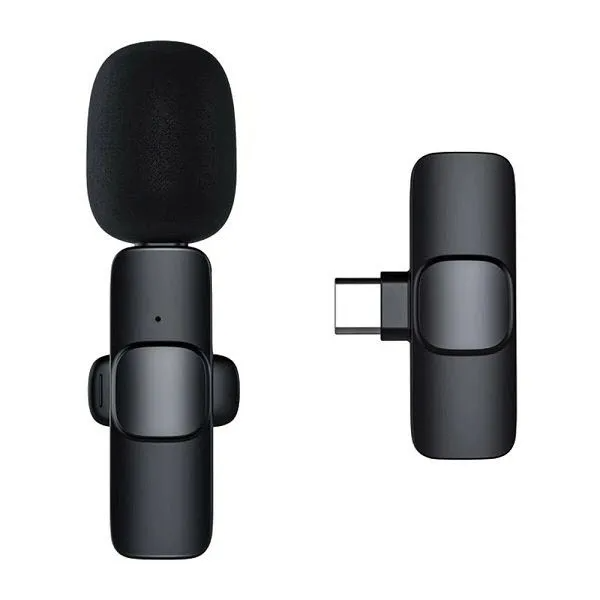 Picture of K8 Wireless Professional Lapel Lavalier Microphone Remove Noise For Type C Microphone - Microphone - Black