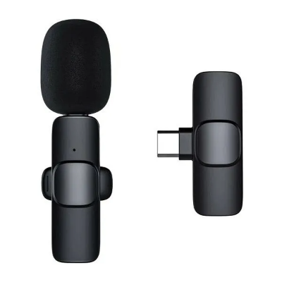 Picture of K8 Wireless Professional Lapel Lavalier Microphone Remove Noise For Type C Microphone - Microphone - Black