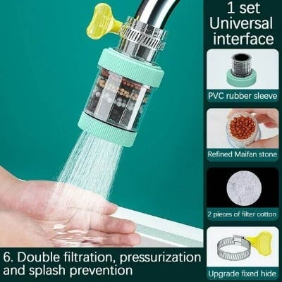 Picture of Universal Shower Faucet 6 Layers Faucet Water Filter Tap Purifier Splash - proof Water Saving Bubbler for Bathroom Home Kitchen High - Quality Purification Accessory