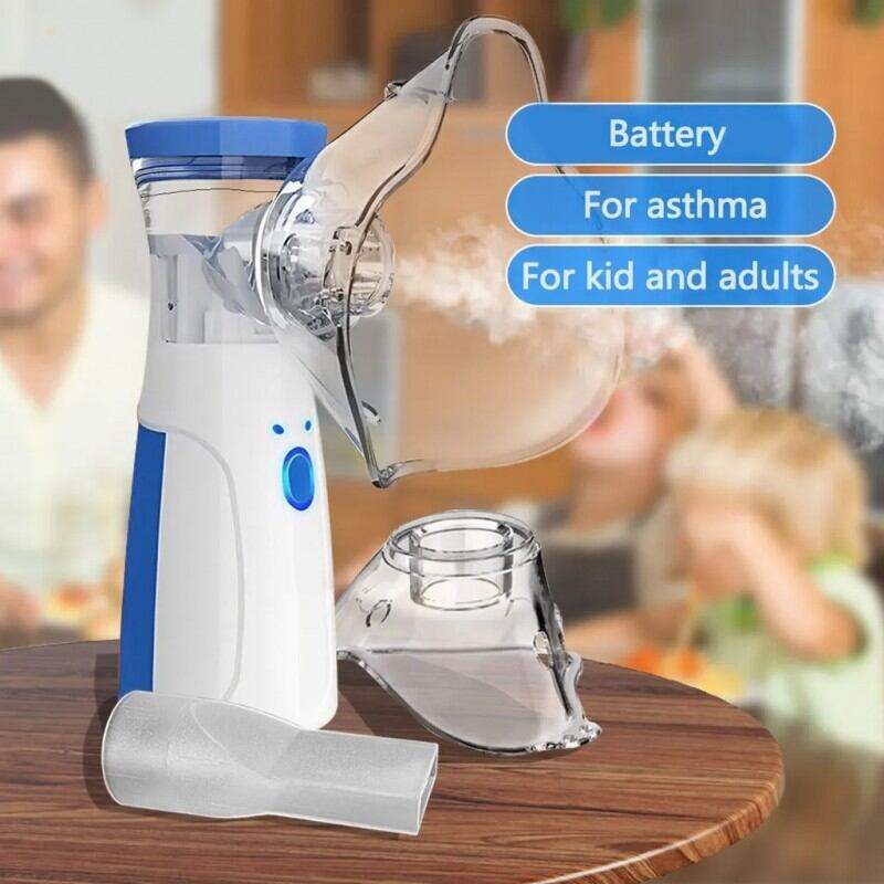 Picture of Mesh Portable Nebulizer - Handheld Ultrasonic Atomizer for Breathing Support, Personal Inhaler for Home Use Steam Inhaler for Kids & Adults with Smart USB Connector One Touch Operation, No Noise, Lightweight, Travel Friendly
