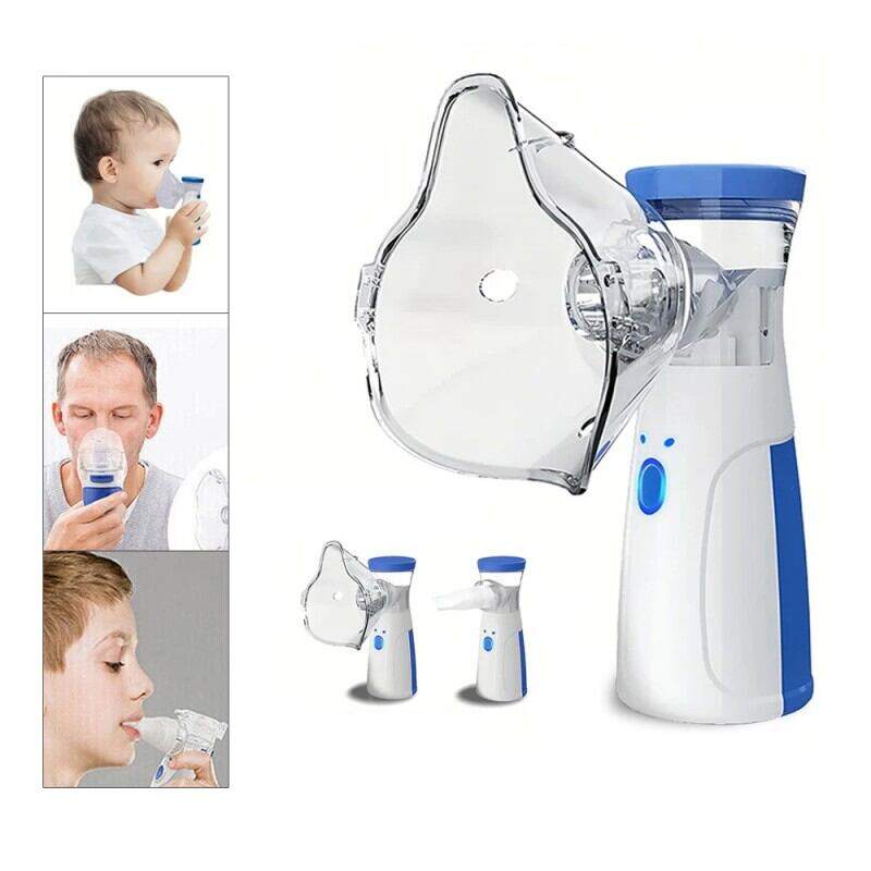 Picture of Mesh Portable Nebulizer - Handheld Ultrasonic Atomizer for Breathing Support, Personal Inhaler for Home Use Steam Inhaler for Kids & Adults with Smart USB Connector One Touch Operation, No Noise, Lightweight, Travel Friendly