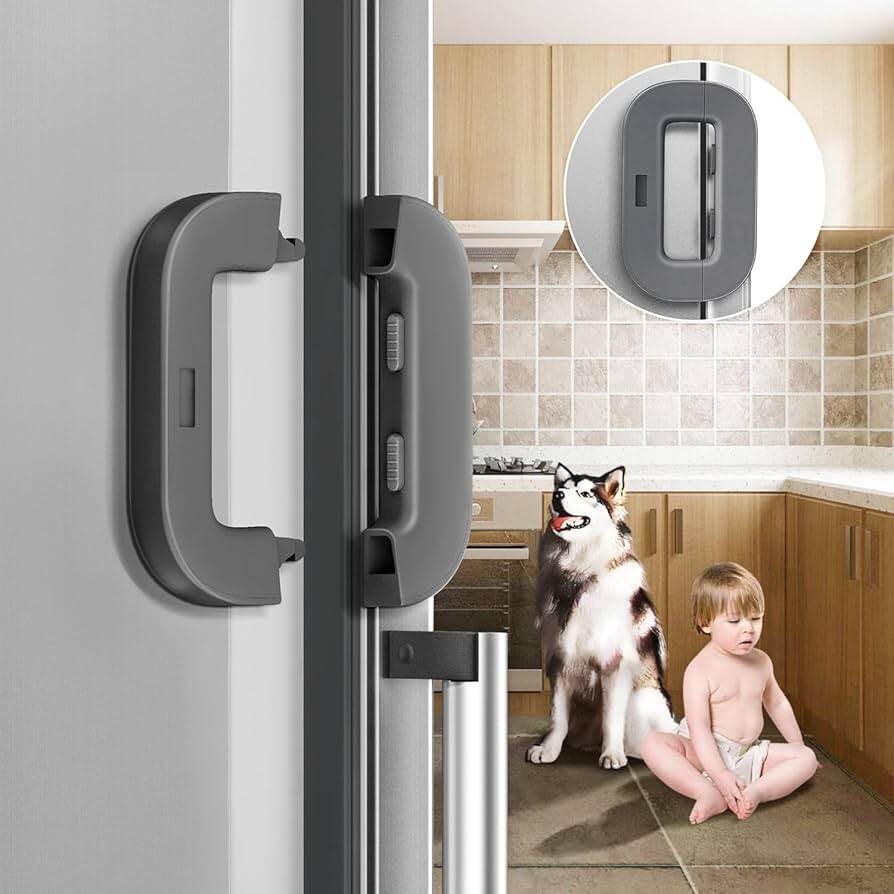 Picture of Self Adhesive Fridge Lock, File Drawer Lock, Child Proof Freezer Door Lock and Child Baby Safety Cabinet Locks Multi - function Infant Drawer Refrigerator Sliding Door Anti - pinch Easy to Install White - Multicolor
