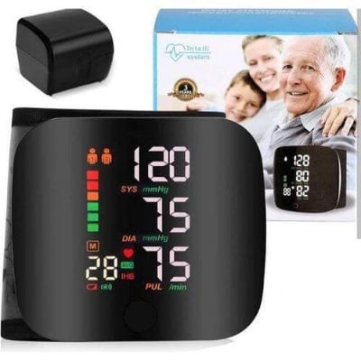 Picture of Automatic Rechargeable Digital Touch Screen Wrist type Blood - Pressure Machine/ BP Machine - Black