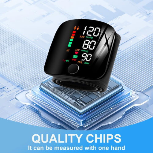 Picture of Automatic Rechargeable Digital Touch Screen Wrist type Blood - Pressure Machine/ BP Machine - Black
