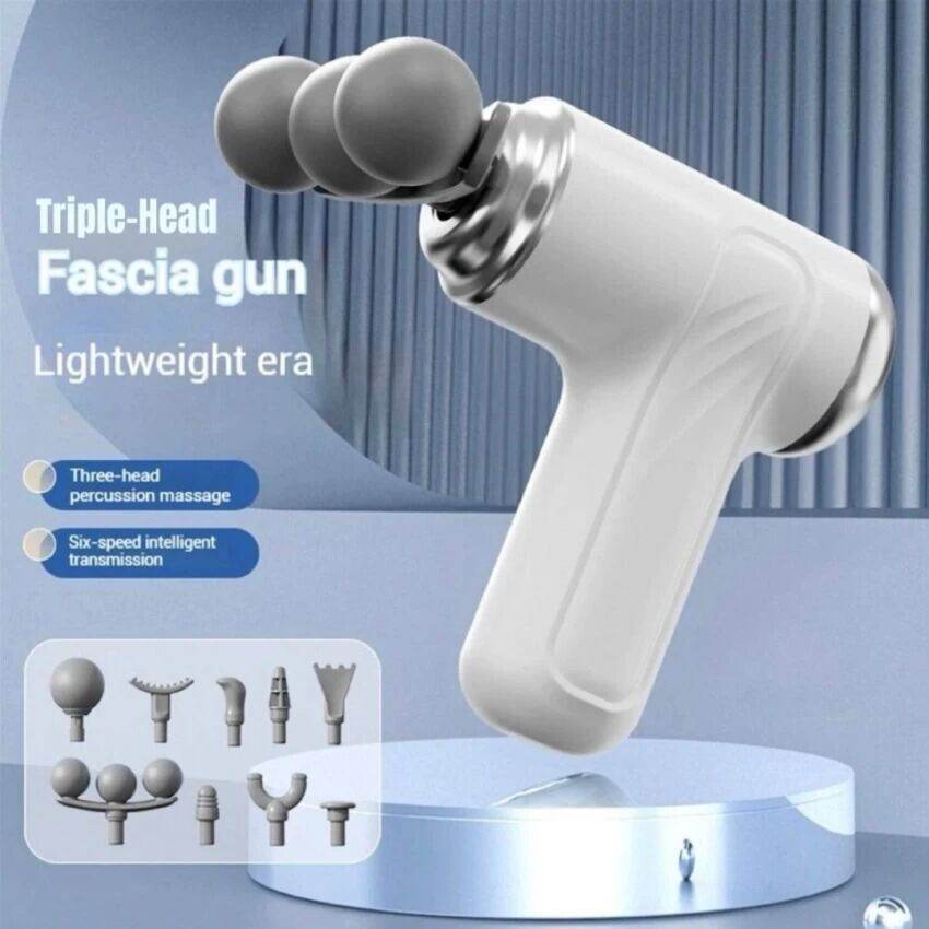 Picture of HIGH QUALITY THREE - HEAD HIT Deep Tissue Fascia MASSAGE Rechargeable Electric Muscle Relaxation for Neck, Shoulder & Back - Multicolor