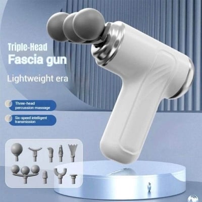 Picture of HIGH QUALITY THREE - HEAD HIT Deep Tissue Fascia MASSAGE Rechargeable Electric Muscle Relaxation for Neck, Shoulder & Back - Multicolor