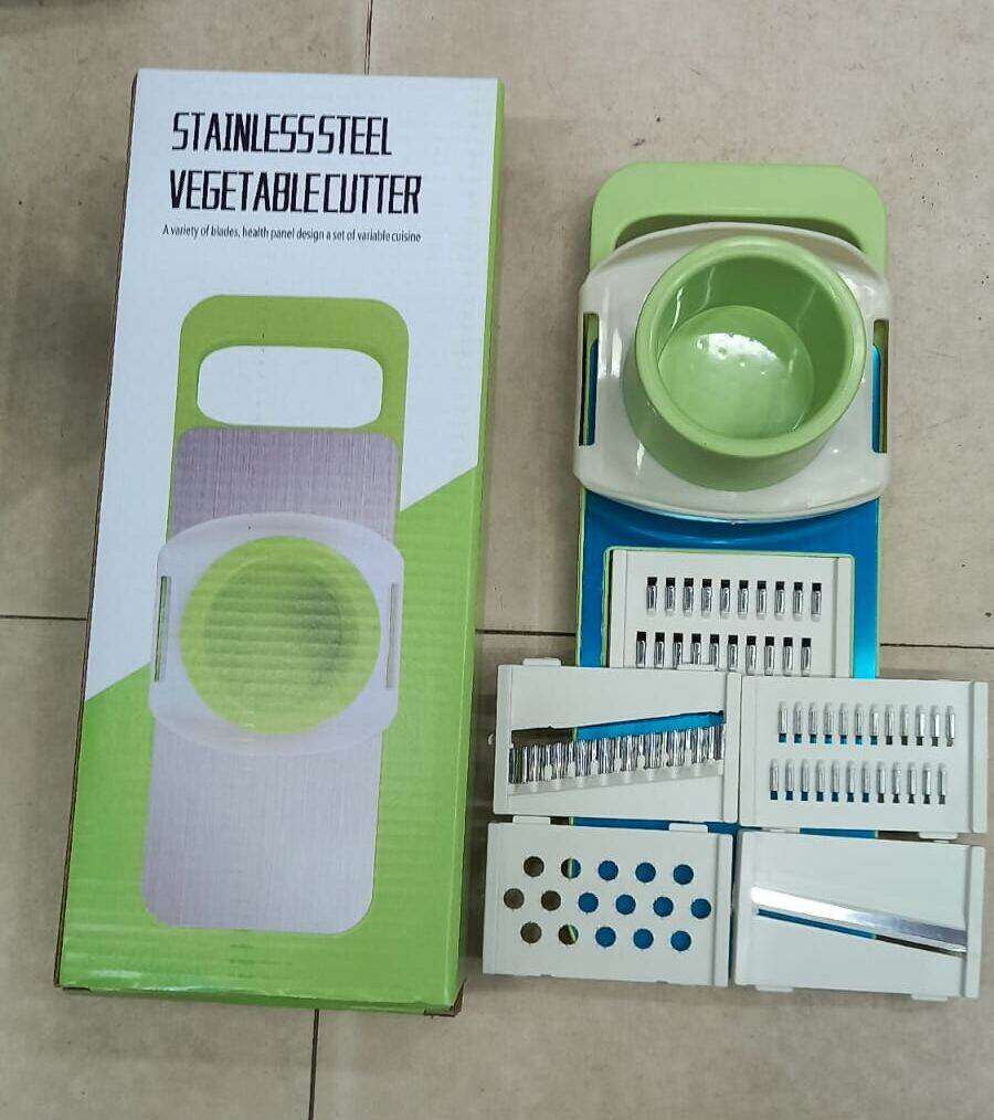 Picture of 5 In 1 Vegetable Cutter Kitchen Items Cutting Tools Vegetables and Fruits Cutter Grater for Vegetables Slicers Shredders Multi Slicer Peeler Carrot - Green