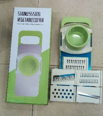 Picture of 5 In 1 Vegetable Cutter Kitchen Items Cutting Tools Vegetables and Fruits Cutter Grater for Vegetables Slicers Shredders Multi Slicer Peeler Carrot - Green