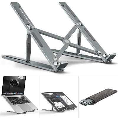 Picture of Premium Laptop Stand Aluminum Alloy Creative Folding Adjustable Multi - angle Laptop Stand 10 - 17 inch Tab Notebook laptop stand - Multicolor