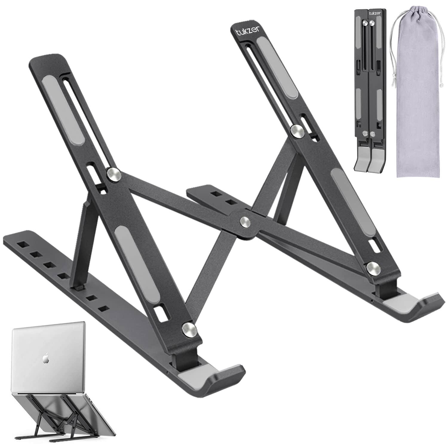 Picture of Premium Laptop Stand Aluminum Alloy Creative Folding Adjustable Multi - angle Laptop Stand 10 - 17 inch Tab Notebook laptop stand - Multicolor