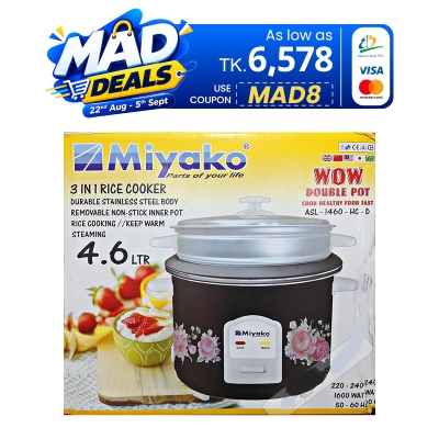 Picture of Miyako 4.6 LTR Double Pot Rice Cooker ASL-1460-HC-D