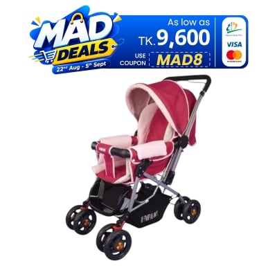 Picture of Baby Stroller Pram- Best Premium Quality Prams Trolly- and Pink